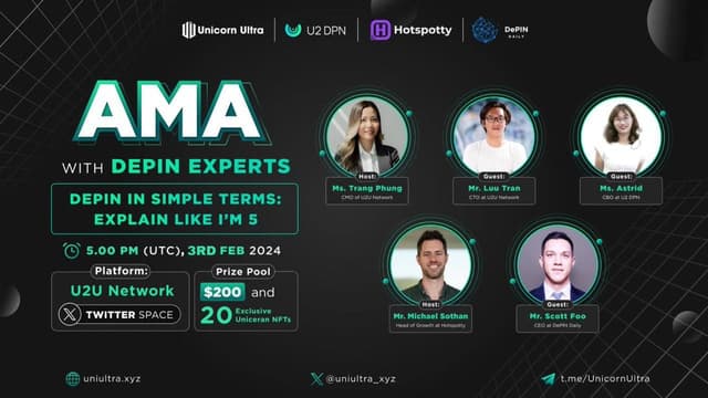 Gm! Excited to talk DePIN with the legend himself @hotspotty and the team at @u2_dpn and of course @DePINDaily 

Join us tomorrow at 9am PST 

https://t.co/umOvMlNWu0 https://t.co/09LJHCmFJU