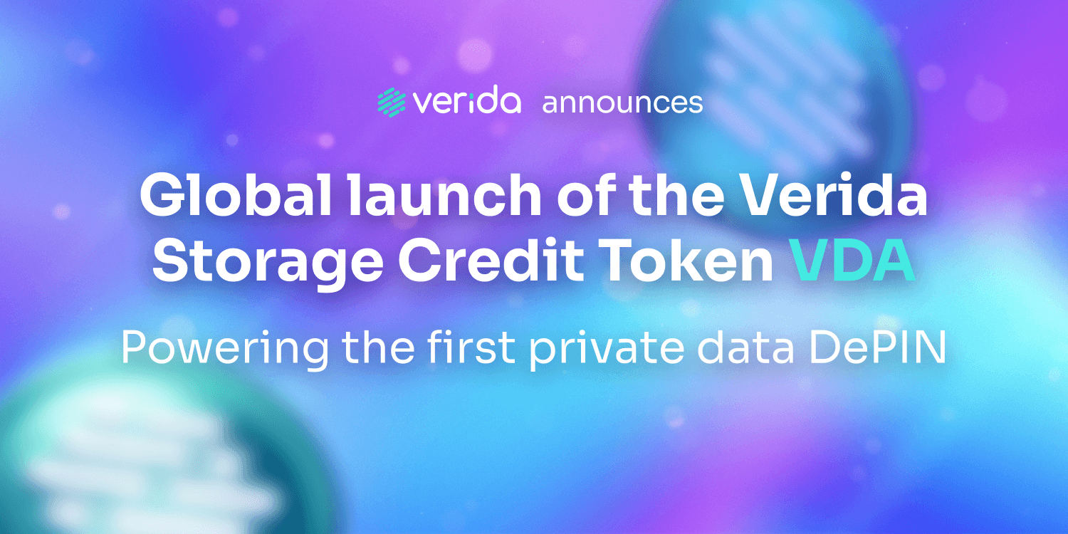 Verida Announces the global launch of the VDA Storage Credit Token – powering the first private data DePIN